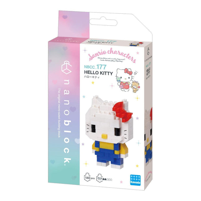 Hello Kitty nano building blocks kit box with white character figure and red bow