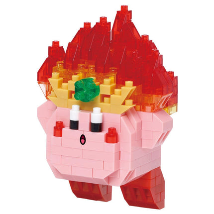 A pink and red 3D-printed character with a green gemstone on its head.