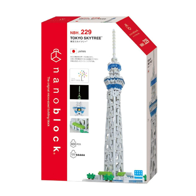 a box containing a model kit for the Tokyo Skytree, a famous landmark in Japan.
