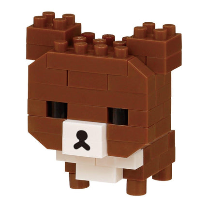 A brown and white Lego bear made up of various Lego bricks.