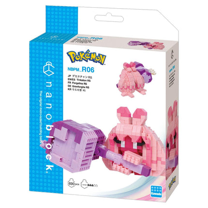 a Pokemon-themed packaging for a product called "Pokemon R06". The packaging includes a pink and purple Pokemon character and a pink and purple micro-sized building block.