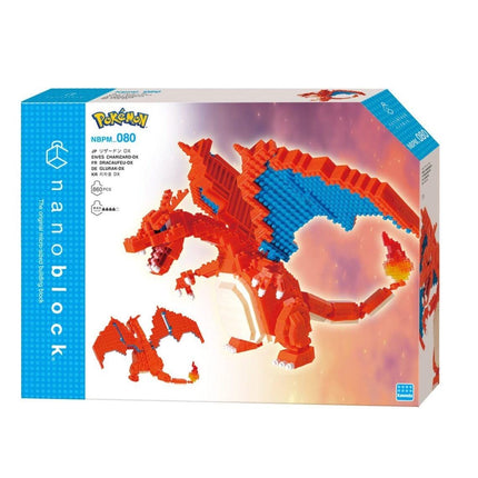 The image is a box containing a Pokemon-themed building block set, specifically the Nephew 080. The box features a large, detailed image of the Nephew 080, a popular character from the Pokémon franchise. The box is predominantly blue and white, with the Pokemon logo prominently displayed.