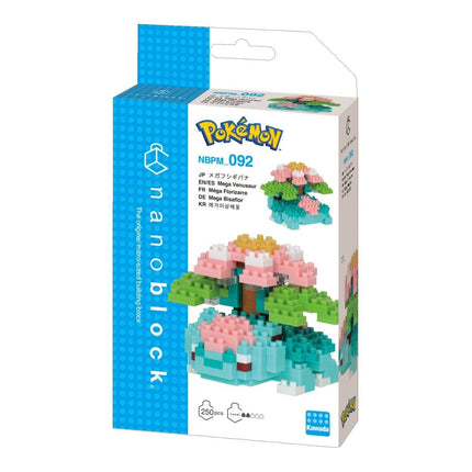 The image is a packaging box for a Pokemon-themed building block set called "Pokemon". The box features a blue and white color scheme with images of the Pokemon characters and the set itself.