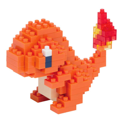 A small orange LEGO brick figure resembling a dragon or mythical creature, with a flame-like element on its tail.