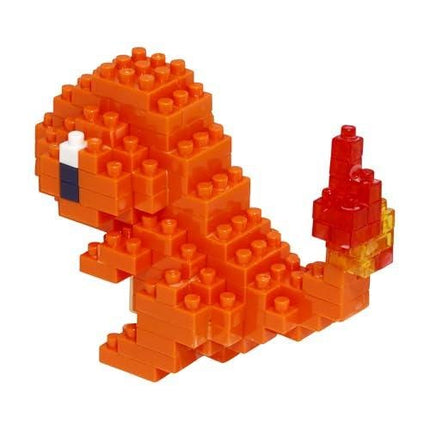 A small orange LEGO dinosaur-shaped figure with a flame on its back.