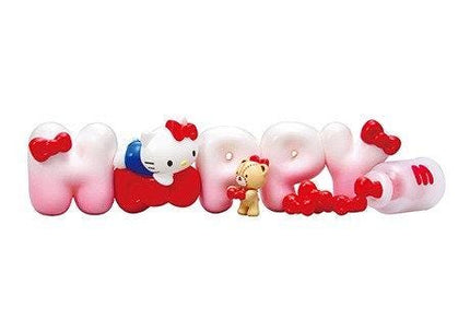 a collection of colorful toy figurines arranged to spell out the word "HAPPY".