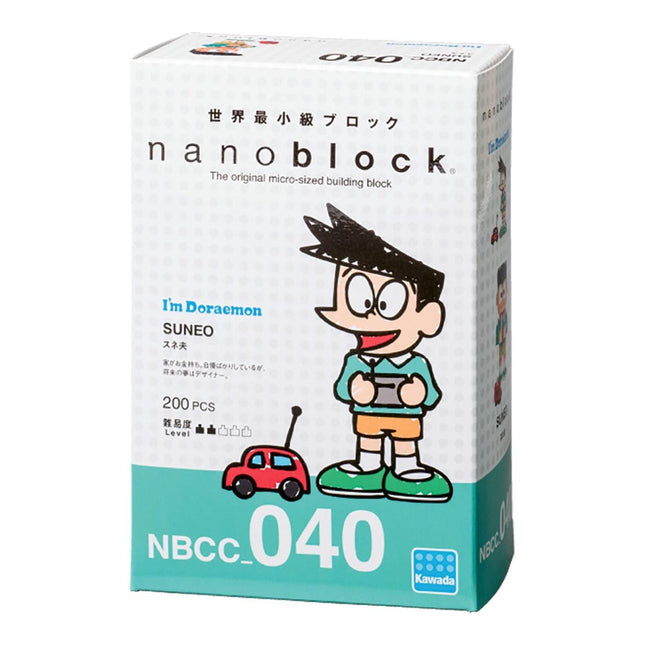 The image is a box containing a toy called "I'm Doraemon" with a remote control car. The box is labeled with the text "NBBcc_040" and features a cartoon image of a young boy.