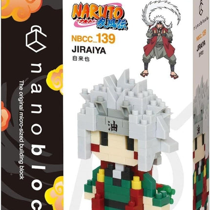 a box containing a toy called "Jiraiya" which is a character from the Naruto anime series. The box is designed to resemble a traditional Japanese paper lantern, with a black and white color scheme. The packaging also includes a picture of the character Jiraiya and additional information about the toy.