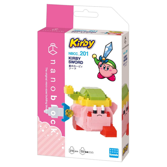 a pink and white packaging for a toy called the "Kirby" action figure. The packaging includes a picture of the toy and some text, but it is not clear enough to transcribe accurately.