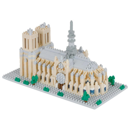 A detailed 3D model of the Notre Dame Cathedral, a famous landmark in Paris, France.