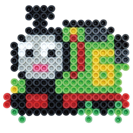 A colorful mosaic-like image composed of various shapes and colors, including circles, ovals, and other geometric forms, arranged in a playful and creative manner.
